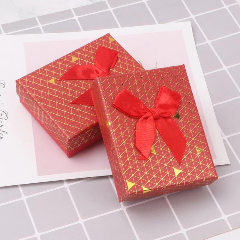 VHT Jewelry Organizer Storage Gift Box Necklace Earrings Ring Box 7x9x3cm Display Packaging Gift Case Free Shipping