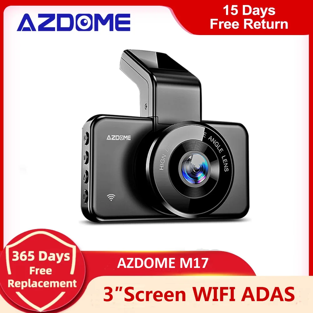 

AZDOME M17 видеорегистратор FHD 1080P (бесплатно 64G TF) WiFi автомобильный видеорегистратор 3 дюйма IPS экран ADAS Автомобильный видеорегистратор Dashcam ночн...