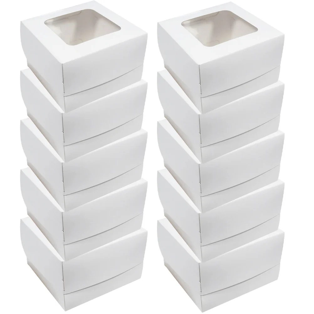 

10Pcs Cookie Package Boxes Cake Wrapping Boxes Portable Bakery Boxes with Window