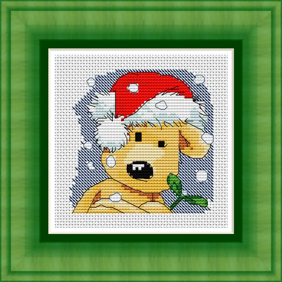 

KTX036 Cross Stitch Kit Embroidery Newton Homfun Bear Cross Stich Painting Joy Sunday Christmas Decorations For Home Homefun