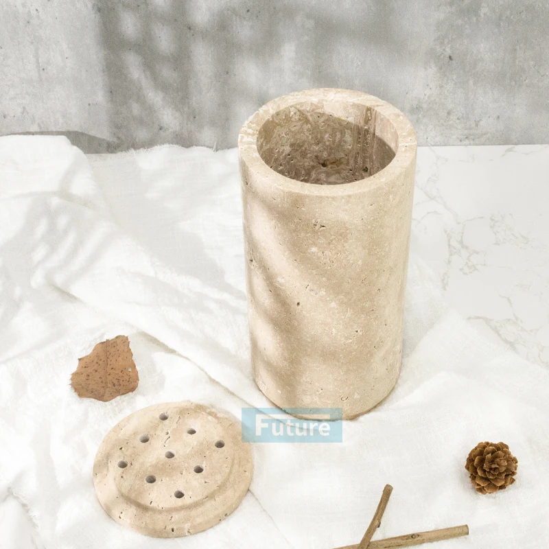 Оптовая продажа 50 шт. подставка для благовоний из натурального травертина