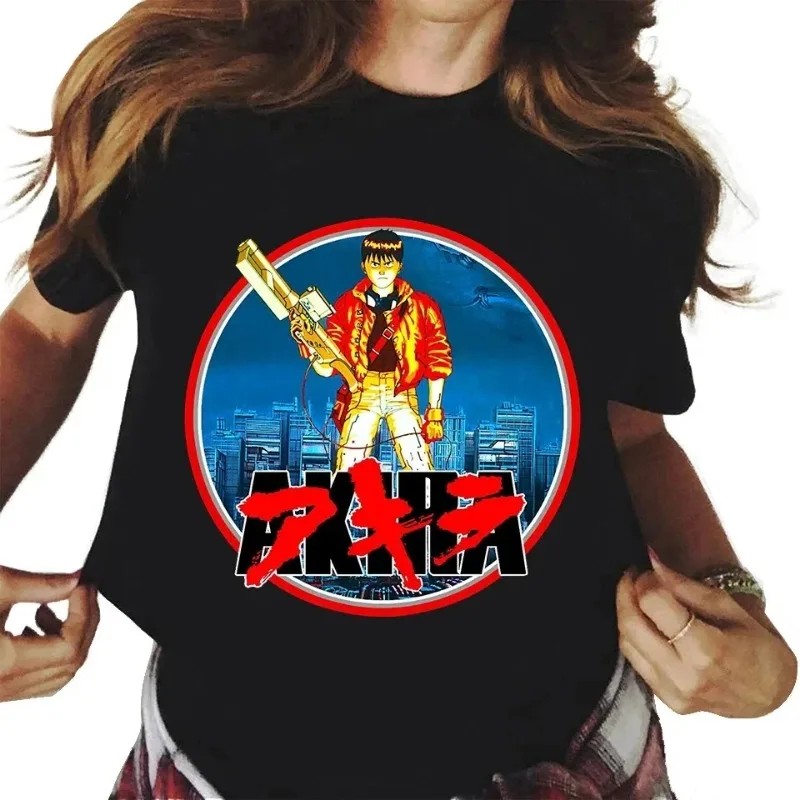 Женская хлопковая Футболка с принтом аниме Y2k Повседневная футболка коротким