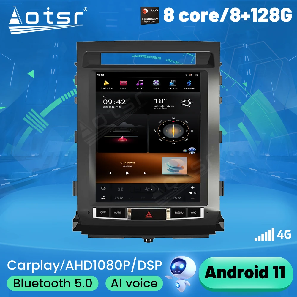 

Автомобильный стереоприемник G6 Tesla Screen Toyota Land Cruiser LC200 2008-2015, Android, мультимедийный проигрыватель, GPS-навигация