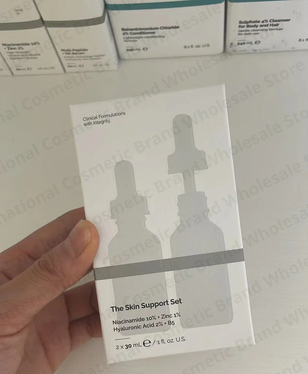 

2pcs The Skin Support Set Original Niacinamide 10% Zinc 1% Hyaluronic Acid 2% B5 30ml+30ml