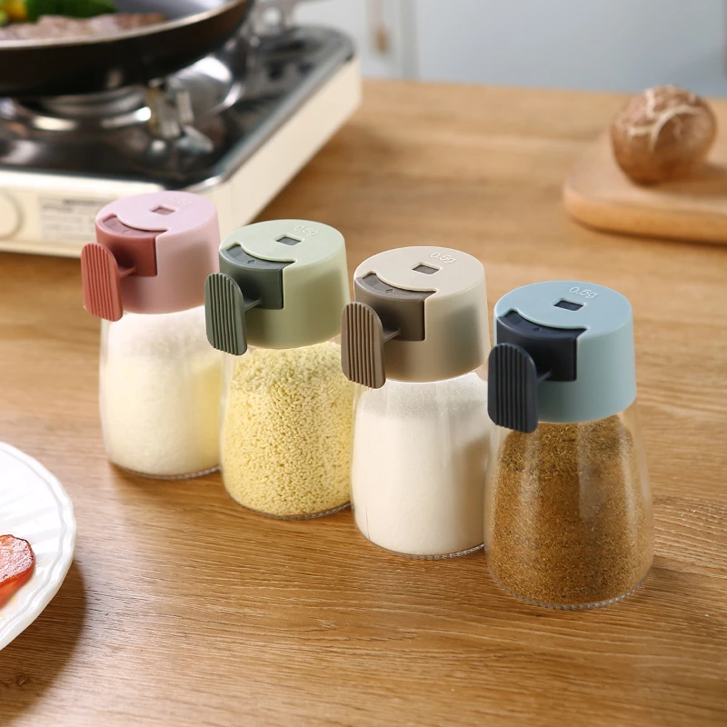 

0.5G Metering Salt Shaker Push Type Seasoning Salt Dispenser Salt Tank Sugar Bottle Spice Pepper Salt Shaker Jar Can Bottle