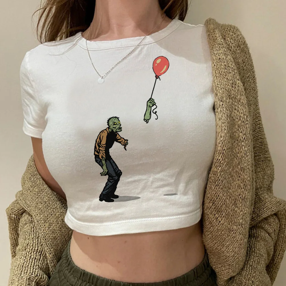 

zombie hippie cyber y2k crop top Woman korean fashion cute 90s streetwear t-shirts clothing