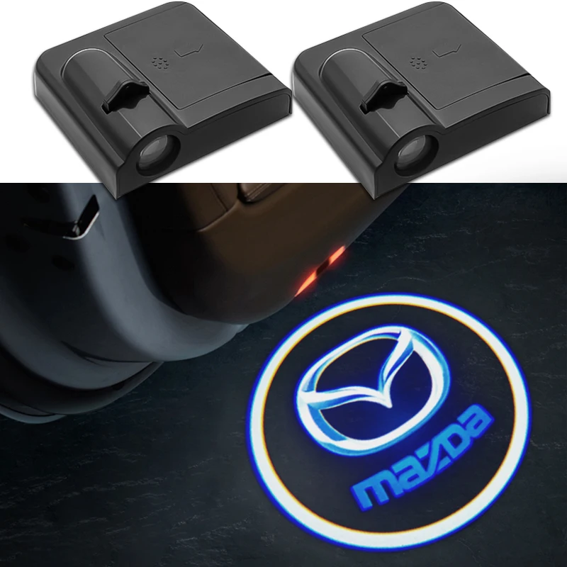 1/2/4pcs Car Logo Welcome Light Led Door Projector Lamp For Mazda 2 3 5 6 M5 Ms CX-4 CX-5 CX6 M3 M6 MX3 MX5 Accessories