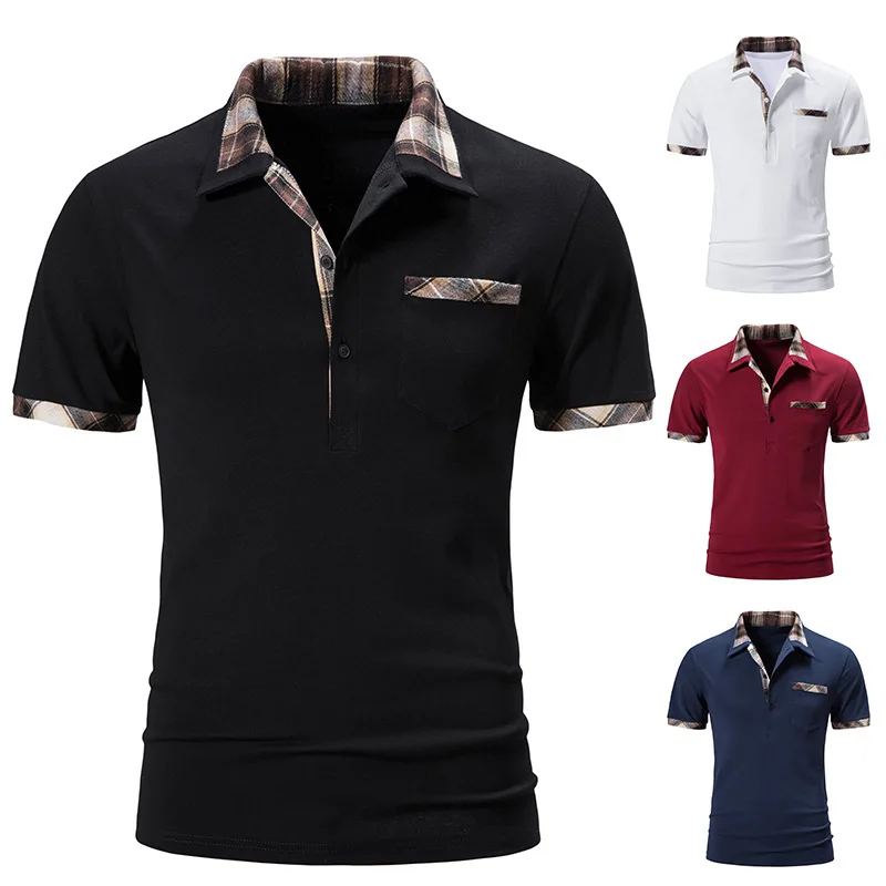 

Summer Short Sleeve Golf Polo T Shirt for Men Clothing Tops Fashion Camisetas Ropa Hombre High Quality Have Pockets Tees