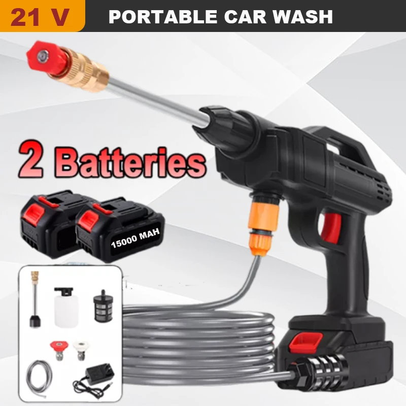 Wireless High Pressure Car Wash Gun 30000mAh garden Foam Generator Water Gun Spray Cleaner  Machine for Makita 18-21V Battery