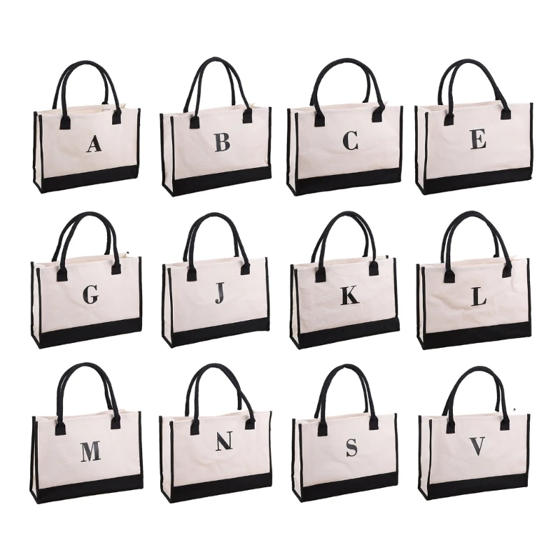 

Initial Canvas Tote Bag Компактная и портативная сумка для путешествий и покупок