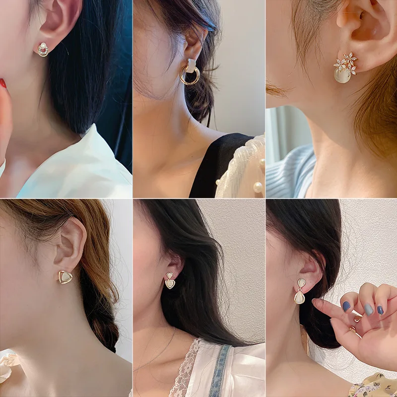 

Geometry Crystal Earrings For Women 2022 Trend New Korean Stud Earrings Fashion Party Luxury Designer Jewelry Accessories