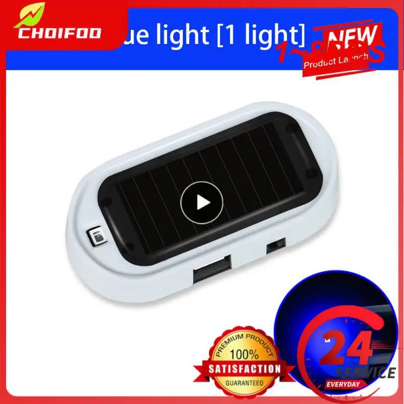 

1~8PCS Solar Car LED Alarm Security Light Simulated Dummy Alarm Wireless Warning Anti-Theft Caution Lamp Flashing Imitation