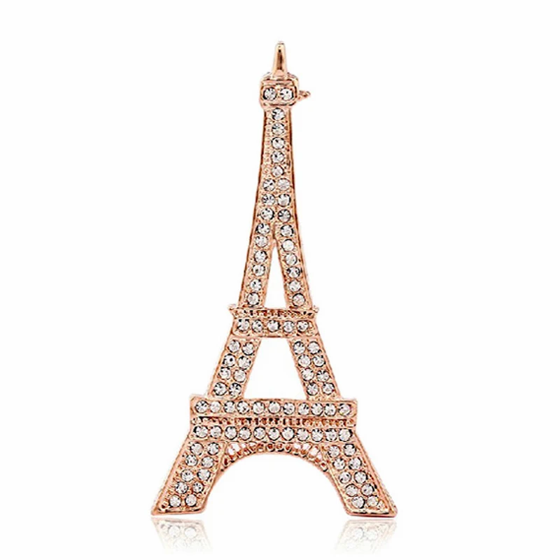 

Classic Eiffel Tower Brooch For Women Shiny Crystal Rhinestone Scarf Pins Men Brooches Jewelry Gift