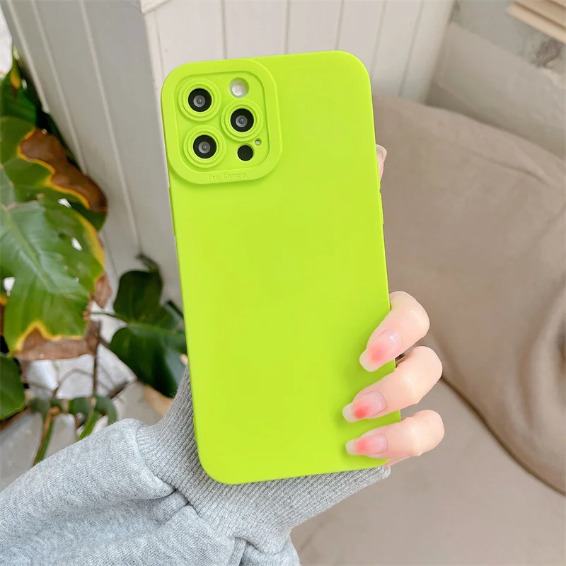 

Solid Color Fashion Angel Eyes Protect Lens Silicone Soft Anti-fall For iphone 11 12 13 Pro Max XR Xs Max 7 8 Plus Phone Case