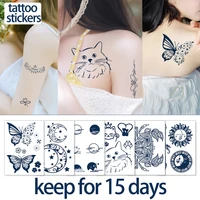 waterproof tattoo stickers cute cartoon butterfly moon star cat tattoo temporary fake tattoo cover scars for women man
