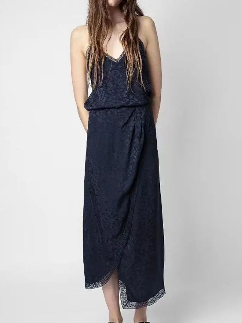 

Suspended Dress 2023 Spring/Summer New Design Sense Women's Split Black Casual Lace Suspended Dress Sleepwear