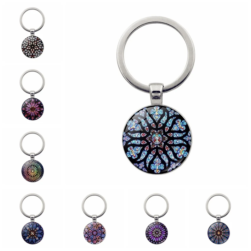 Популярные ювелирные изделия, подвеска из стекла, сплав, брелок, собор Нотр-дамы, святая Роза в Париже, минималистическая индивидуальность Популярные ювелирные изделия, подвеска из стекла, сплав, брелок, собор Нотр-дамы, святая Роза в Париже, минималистическая индивидуальность