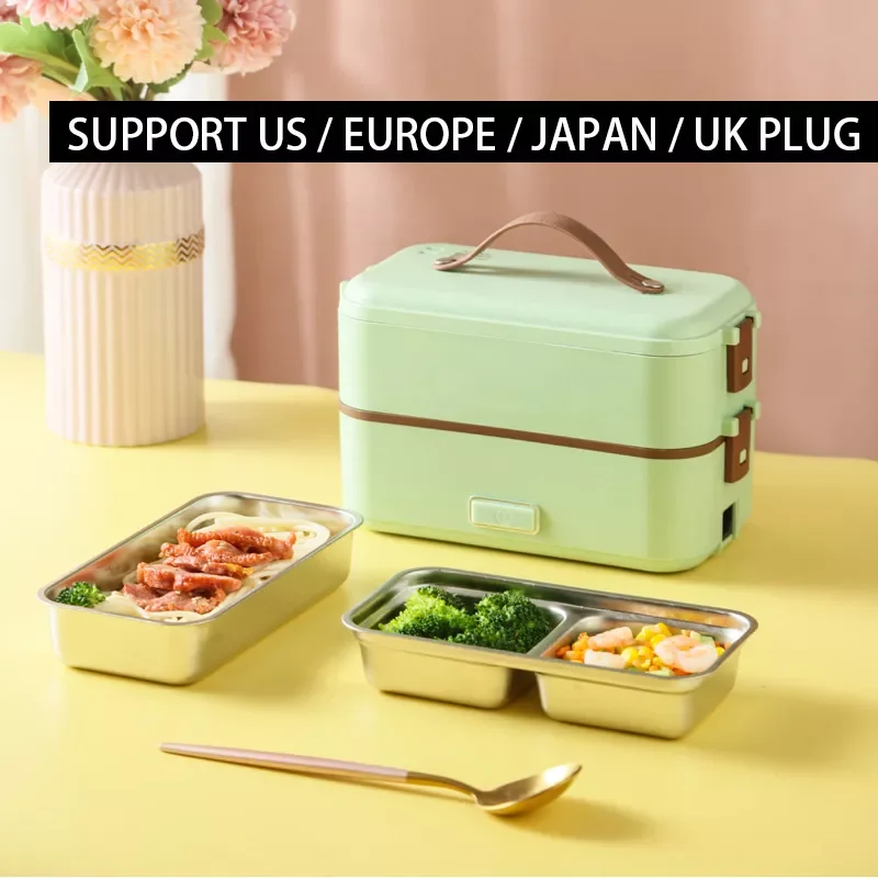 

Трехслойный Электрический Ланч-бокс Bento с подогревом для приготовления пищи, изоляционная подставка из нержавеющей стали, пароварка с элек...