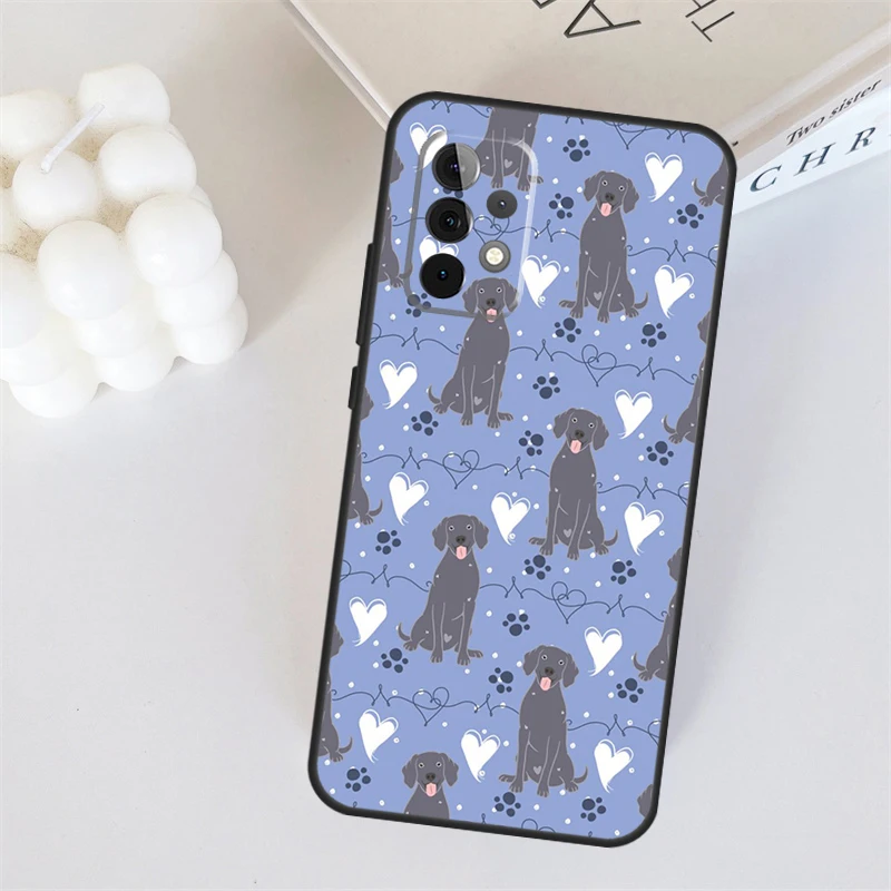 Чехол Weimaraner Dog для Samsung Galaxy A55 A35 A15 A36 A56 A26 A16 A22 A32 A52 A54 A34 A53 A33 A13 A06 A05