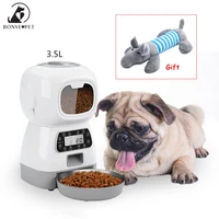 3 5l pet automatic feeder for dogs 4 meals timing dog feeder stainless steel bowl for dogs accessories diy voice calling
