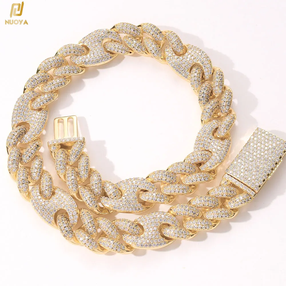 

20mm Cuban Link Chain For Men Iced Out Silver Gold Miami Cuban Necklace Bling Diamond Hip Hop Jewelry