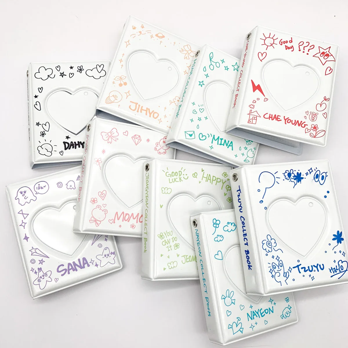 KPOP MOMO MINA SANA NAYEON TZUYU 16 шт. Альбом для карт из искусственной кожи INS Style Cartoon Обложка