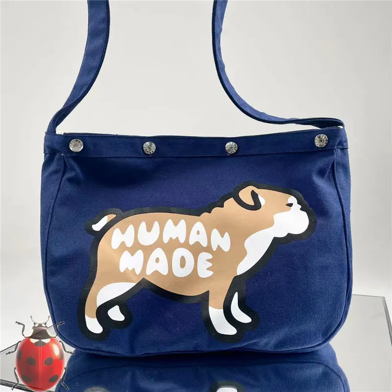 Canvas Human Made Dry Alls Backpacks Ape Head Dog Print Men Women High Quality Shoulder Bag