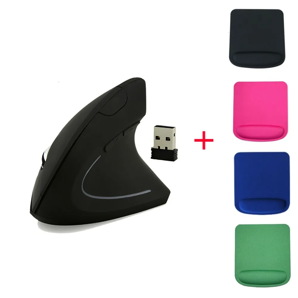 

Беспроводная Вертикальная мышь 2 в 1, USB-мышь, компьютер с ковриком для мыши на запястье, игровая эргономичная настольная, для офиса, работы, у...