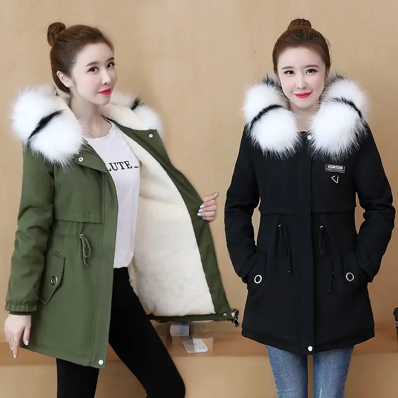 

Woman Fashion Slim Winter Jacket Female Cotton Padded Warm Thicken Coat Long Coats Ladies Parka Jackets Hooded Outerwear G277