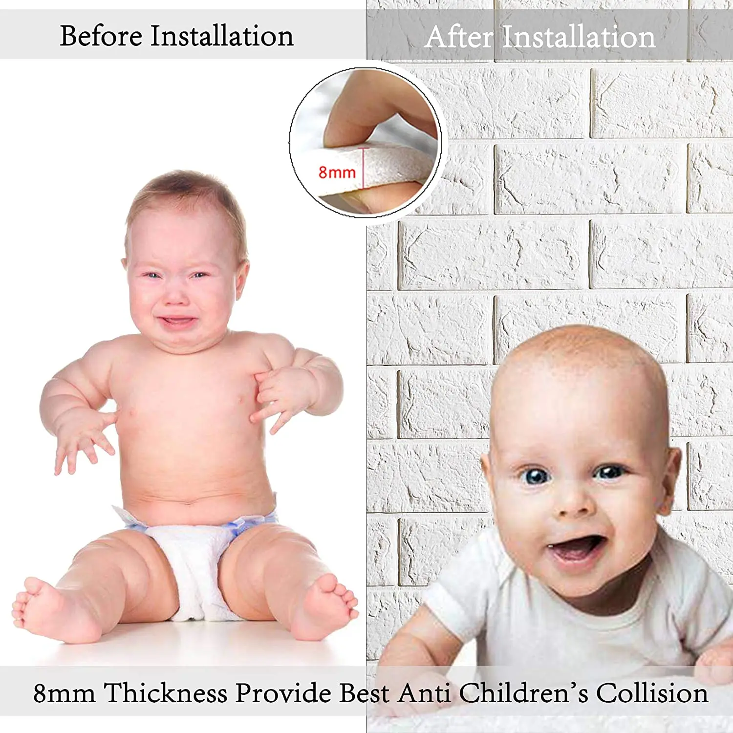 

Adhensive 3D Brick Wall Stickers Living Room Decor Foam Waterproof Wall Covering Wallpaper TV Background Kids Room