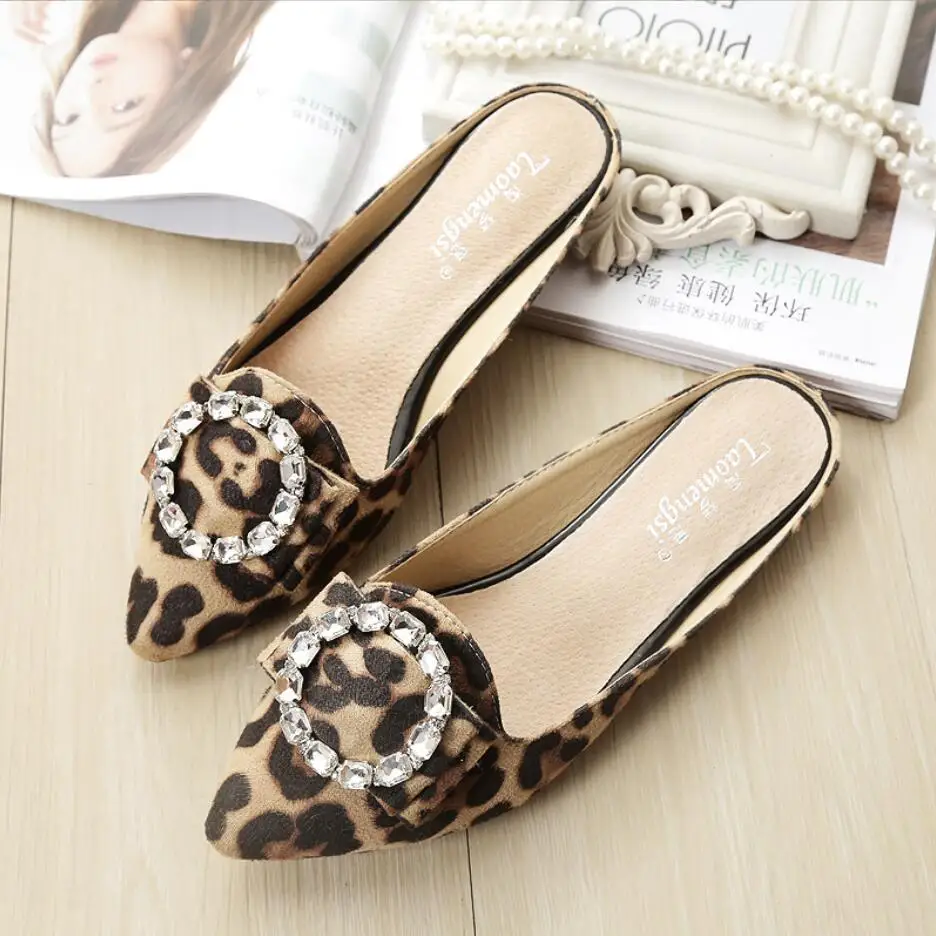 

Koovan Women Slippers 2022 New Fashion Tip Rhinestone Women Shoes Flats Women Sandals And Slippers Large Size 33-43