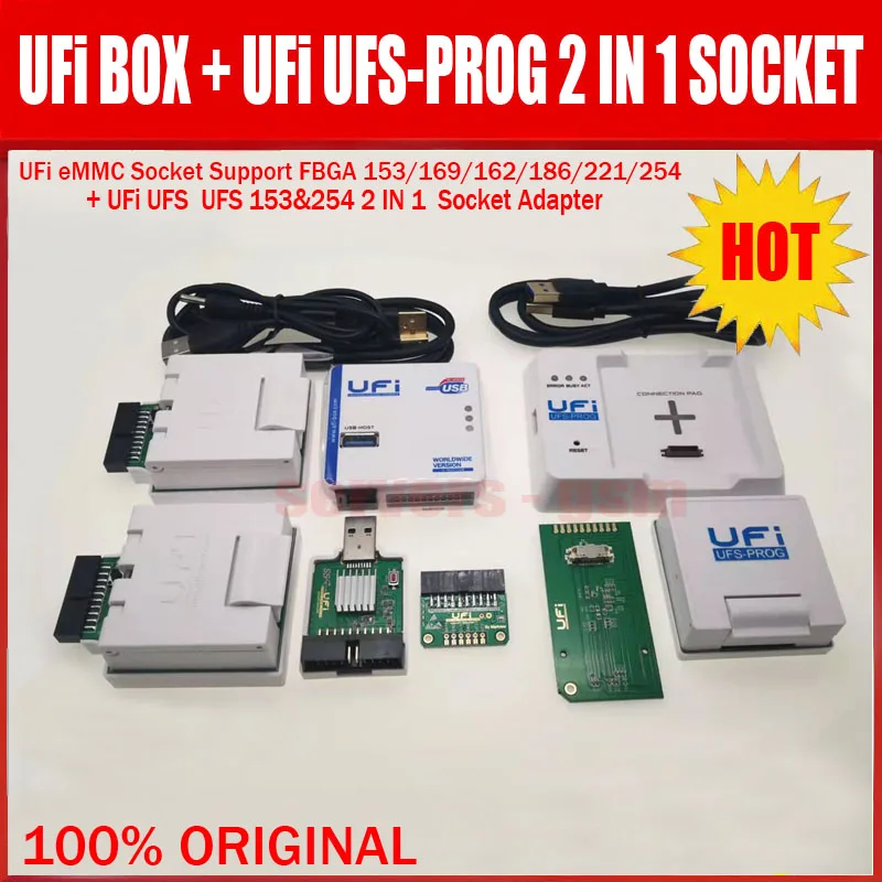 2023 новая оригинальная коробка UFI/UFi UFS-Prog / UFS 2 в 1 розетка (UFS BGA 153/254) UFi с поддержкой