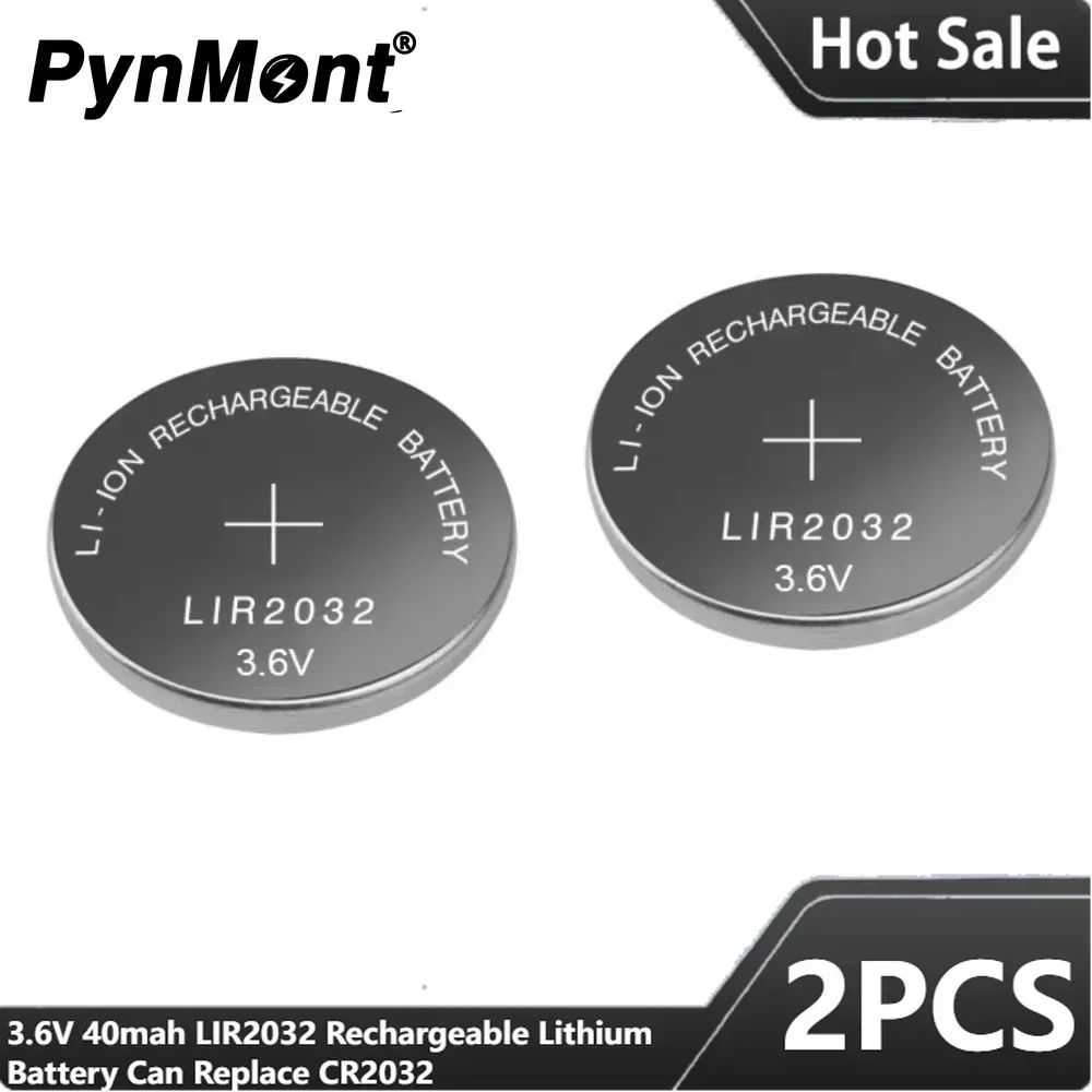 2 шт. 3 6 В 40 мАч LIR2032 литиевая аккумуляторная батарея LIR 2032 для часов с