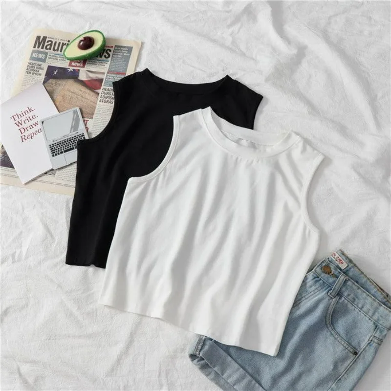 

Майка женская на бретельках, свободная короткая спортивная, без рукавов, нижнее белье, облегающая верхняя одежда, Новинка лета 2023