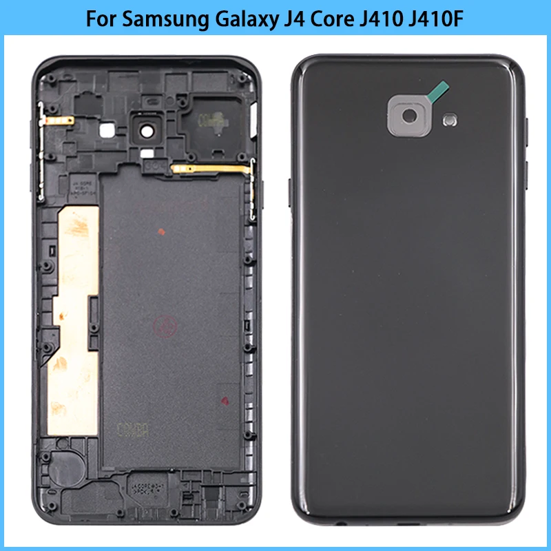 

For Samsung Galaxy J4 Core J410 J410F SM-J410F/DS Plasti Battery Back Cover Rear Door Housing Case Chassis With Lens Replace