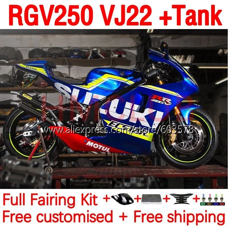 

Корпус + резервуар для SUZUKI RGV 250 SAPC VJ22 RGV-250 RGV250 90 91 92 93 94 95 96 1990 1992 1995 1996 комплект обтекателей 183No.191 СИНИЙ в наличии