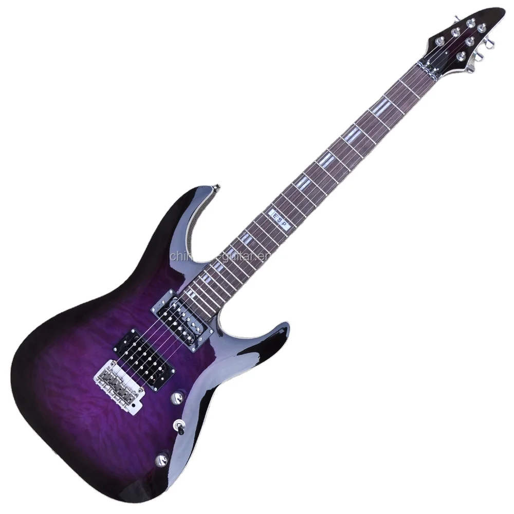 

Flyoung Purple Quilted Maple electric Guitar Factory High QUality Guitars HH Pickups
