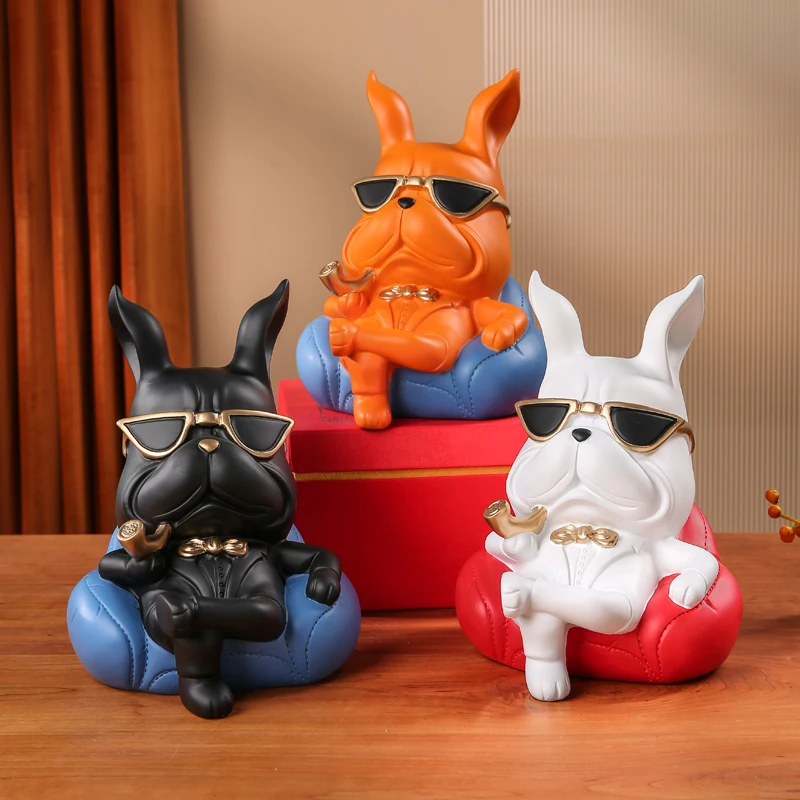 

Creative Sofa Dog Piggy Bank Home Desk Arts Cool Sand Dog Decor Money Cash Box Coin Bank