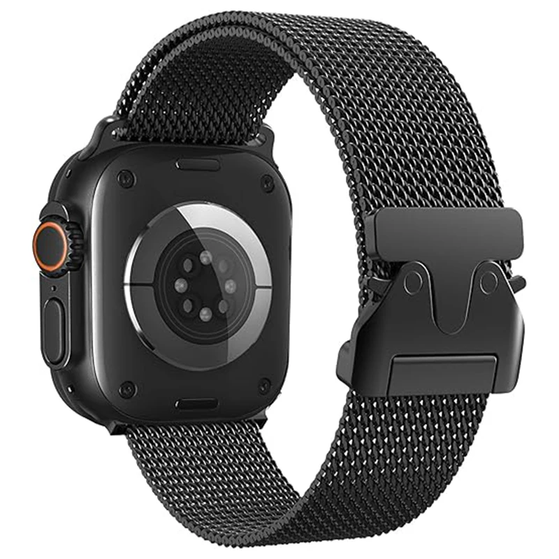 Milanese Loop Strap For Apple Watch Band Ultra 3 2 49mm 46 45 44 41 38 42 Stainless Steel Metal for iWatch Series 11 10 9 8 7 6