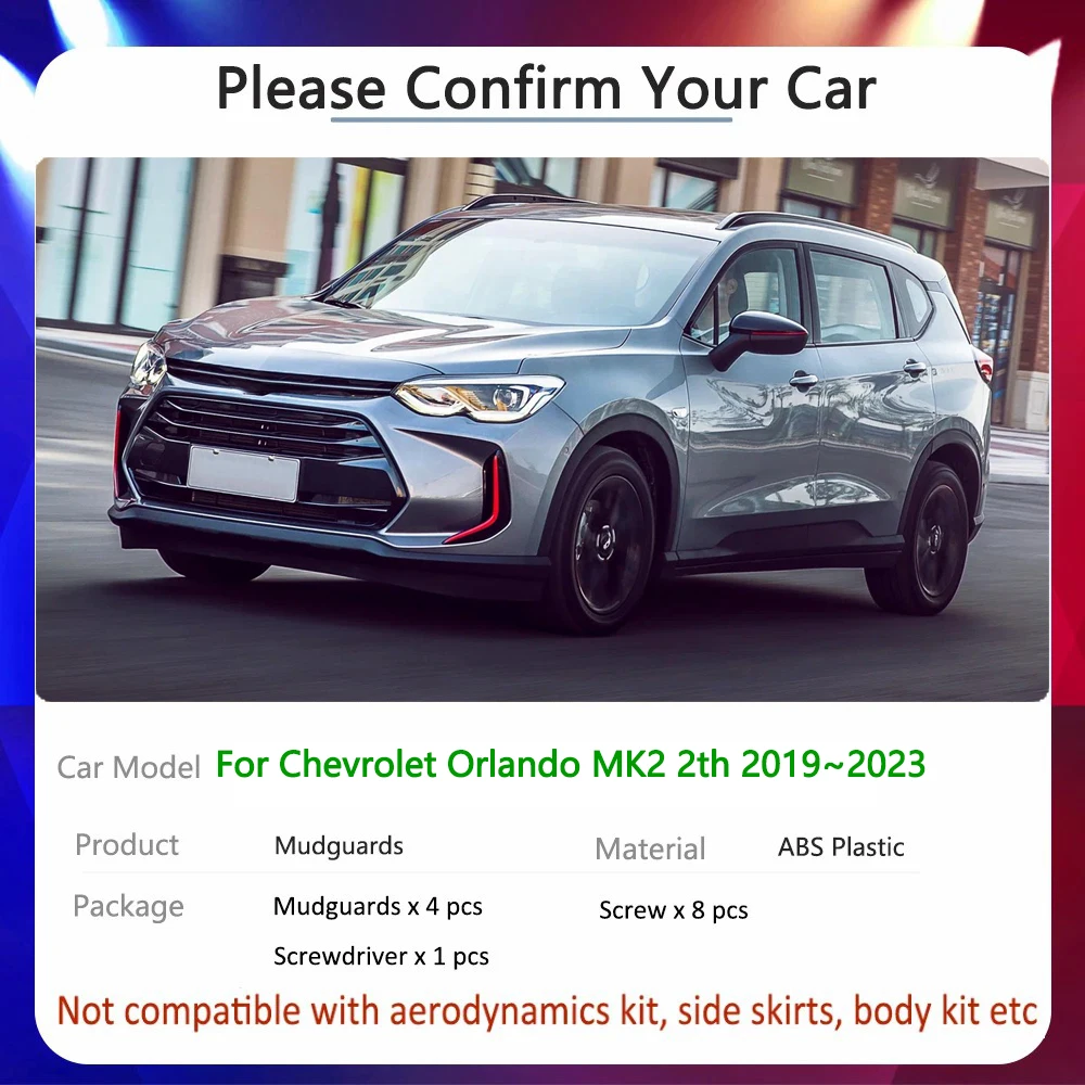 Для Chevrolet Orlando MK2 2th 2019~2023 2020 2021 2022 Автомобильный брызговик брызговики товары