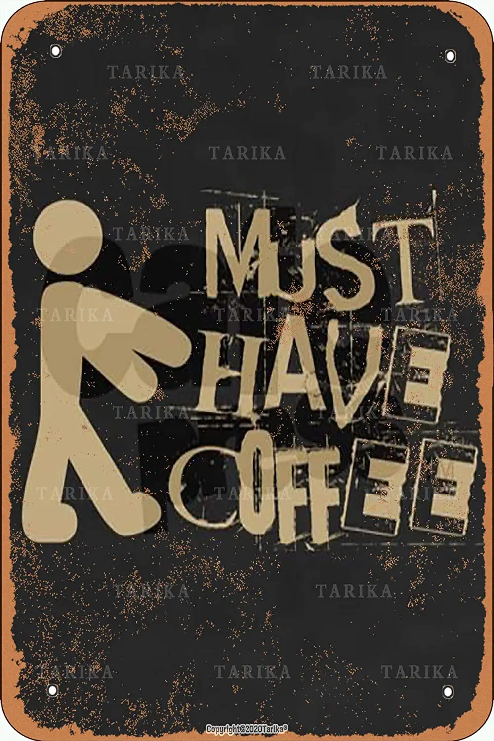 

Тарика, музыка, кофе, 20x30 дюймов, металлический ретро-стиль, украшение, табличка, знак для дома, Забавный Настенный декор
