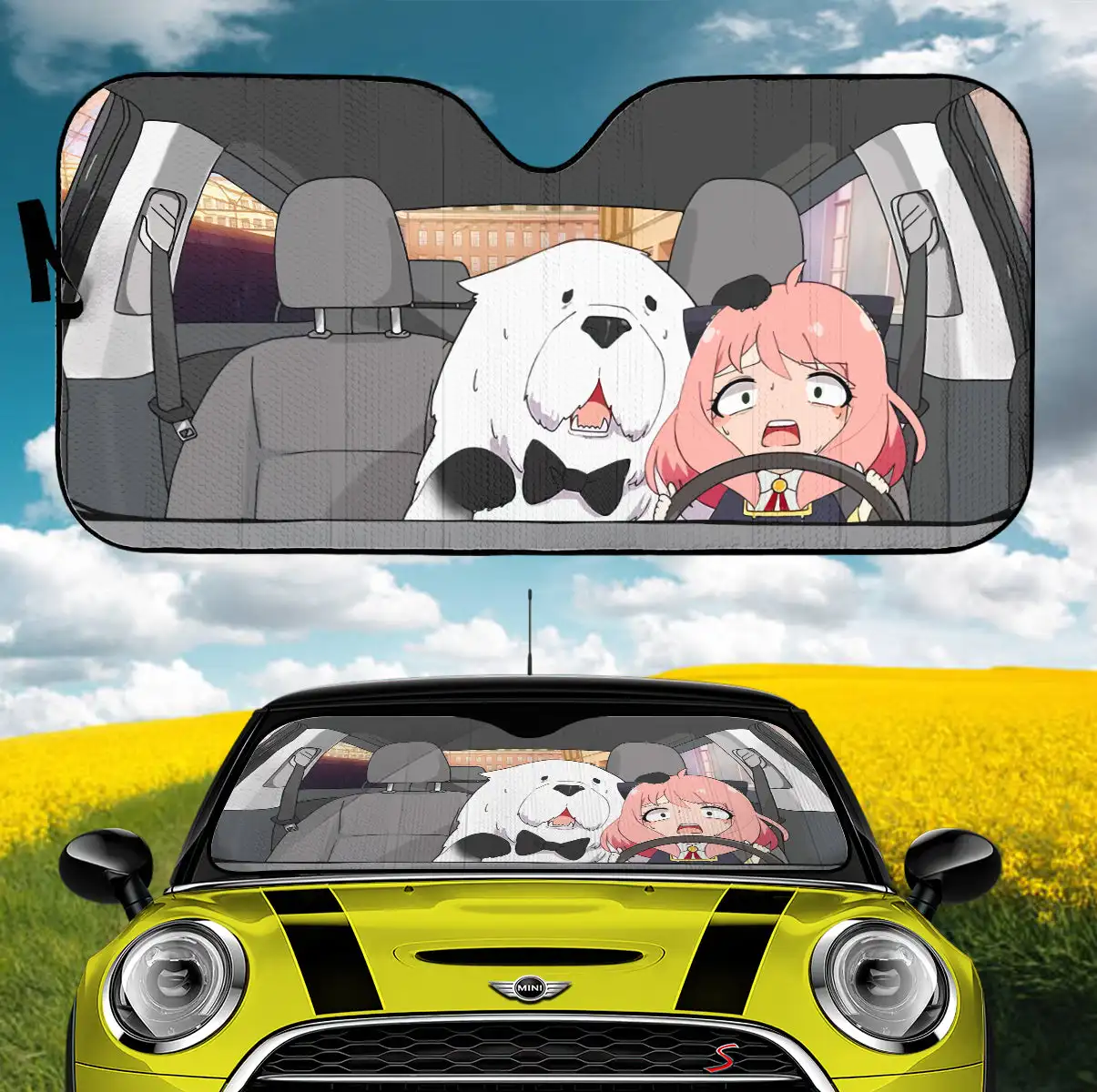 

Funny Anya Spy X Family Driving Car Auto Sunshades