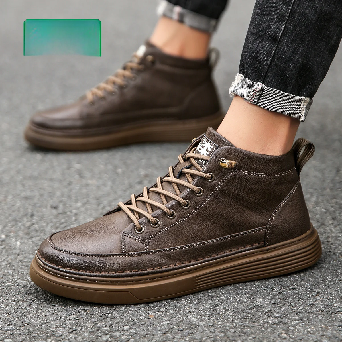 Туфли Mulinsen мужские с высоким верхом Классические ботинки из кожи средней высоты