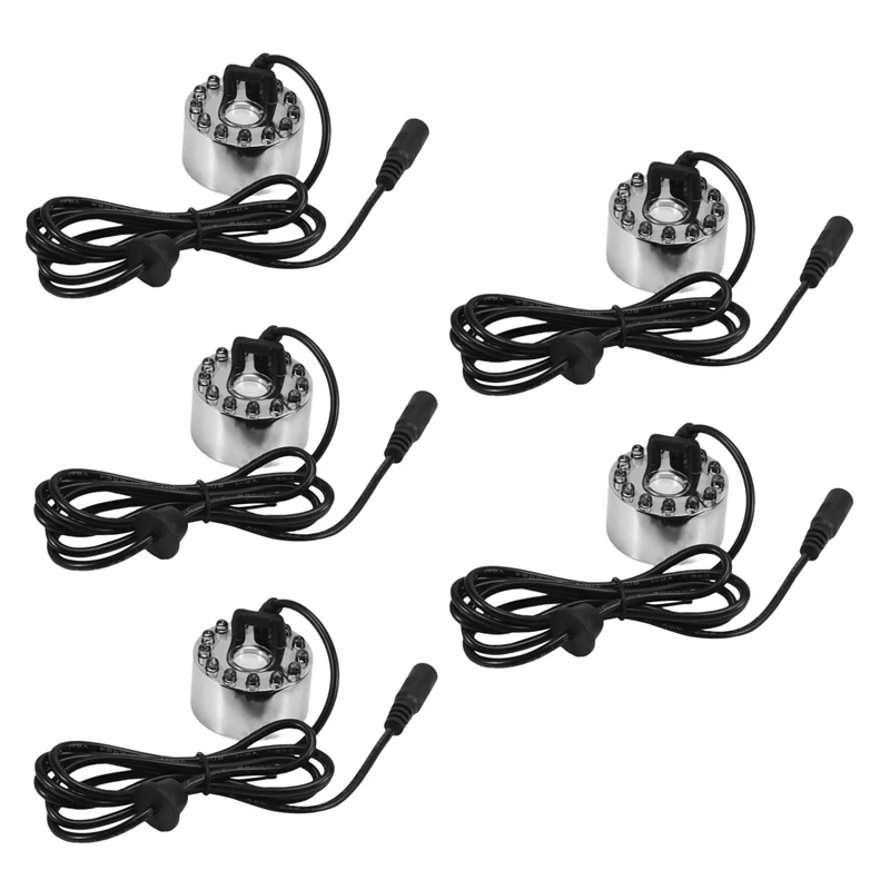 

5X Ultrasonic Mist Maker Fogger Water Fountain Pond 12 LED
