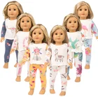 18-дюймовая Одежда для кукол для девочек, пижама в виде фламинго, единорога, кактуса, альпаки, лягушки для детской модели 43 см, Детская кукла Oufit