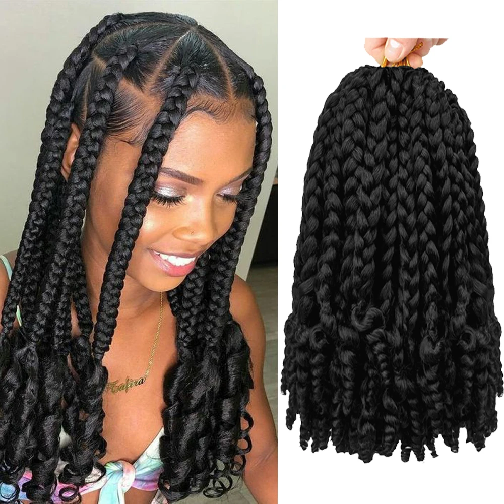 Dansama Goddess Crochet Hair Box Braid Curly Ends Ombre Blonde Hair Extensions For Black Women and Baby Kids