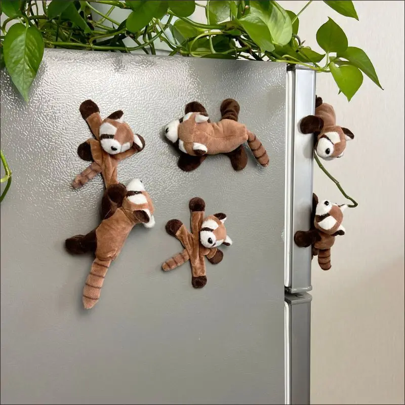 

Chinese Raccoon Plush Refrigerator Stickers Cute Creative Little Panda Post-it Notes Magnetic Sticke Refrigerator Stickers Decor