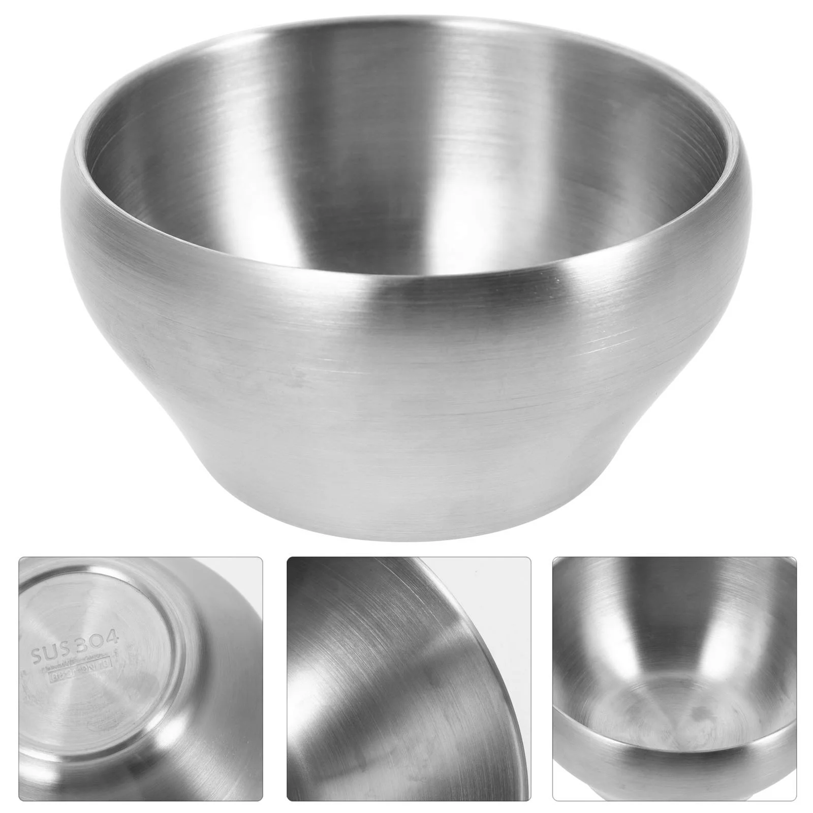 

Bowl Bowls Soup Stainless Serving Steel Salad Pasta Cereal Noodle Insulated Ramen Miso Mixing Metal Snack Rice Prep Dipping
