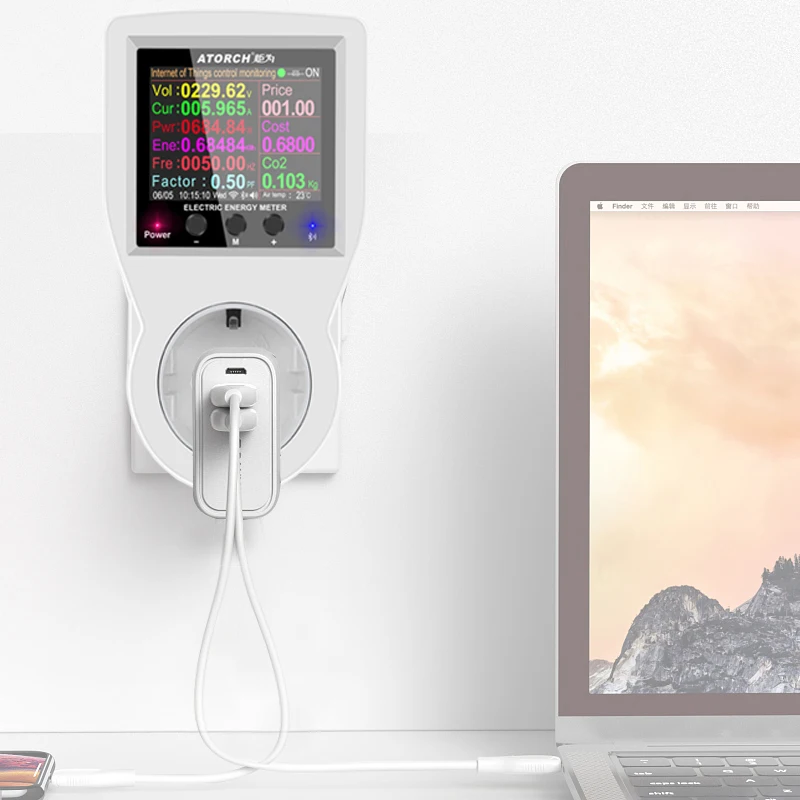 220V AC inteligentne gniazdo WIFI cyfrowy watomierz ue wtyczka zasilania miernik zużycie energii elektrycznej moc kilowata licznik energii 5 220V AC inteligentne gniazdo WIFI cyfrowy watomierz ue wtyczka zasilania miernik zużycie energii elektrycznej moc kilowata licznik energii 5