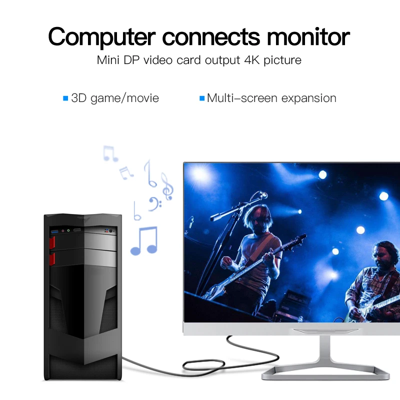 Фото Кабель Thunderbolt Mini displayport к Displayport Vention, Кабель-адаптер Mini DP к DP, компьютерный ТВ конвертер для Macbook Pro Air №5